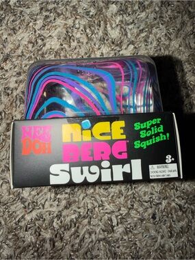 Needoh - Nice Berg Swirl Super Solid Squish - Pink, Purple & Blue Swirl